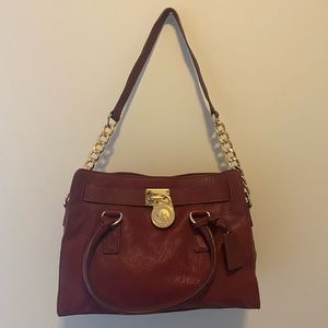 Michael Kors Maroon Hamilton Bag